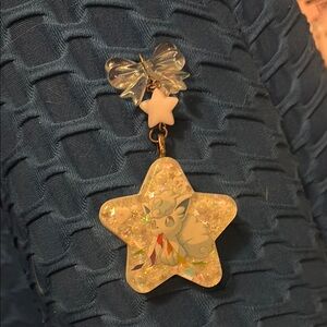 Star Shaped Glitter Keychain with Bow